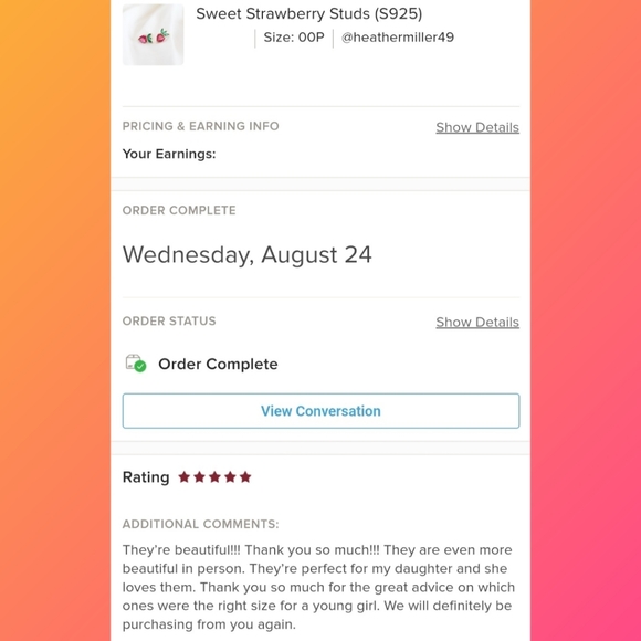 Sweet Strawberry Studs (S925) - Only 3 left! - Picture 9 of 9